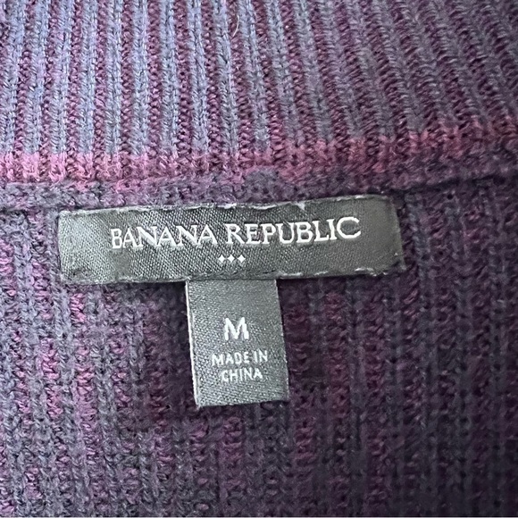 Banana Republic eggplant 1/4 zip ribbed knit sweater - Picture 8 of 10